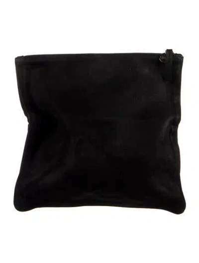 Pre-owned Clare V Suede Cosmetic Bag In Black