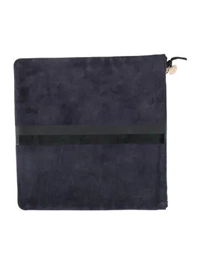 Pre-owned Clare V Suede Cosmetic Bag In Blue
