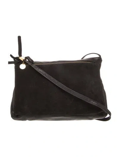 Pre-owned Clare V Suede Crossbody Bag In Black