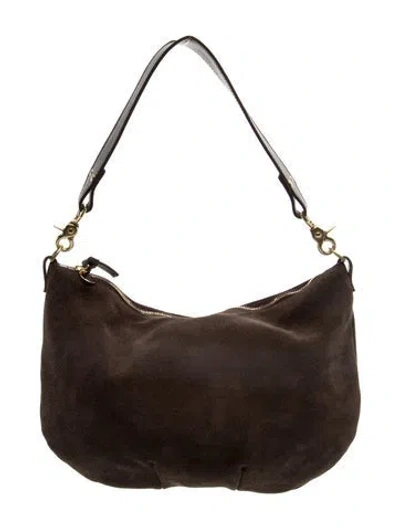 Pre-owned Clare V Suede Hobo In Brown