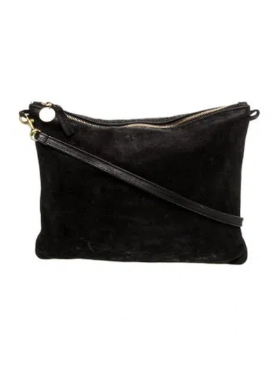 Pre-owned Clare V Suede Messenger Bag In Black