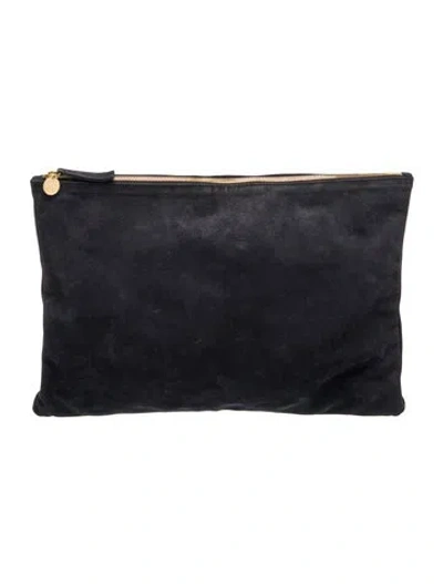 Pre-owned Clare V Suede Portfolio In Black