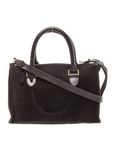 Pre-owned Clare V Suede Top Handle Bag In Black