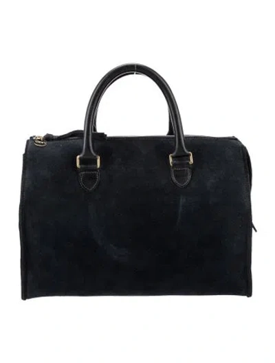 Pre-owned Clare V Suede Top Handle Bag In Blue