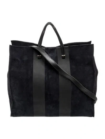 Pre-owned Clare V Suede Top Handle Bag In Blue