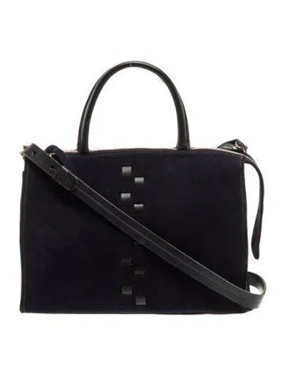 Pre-owned Clare V Suede Top Handle Bag In Blue