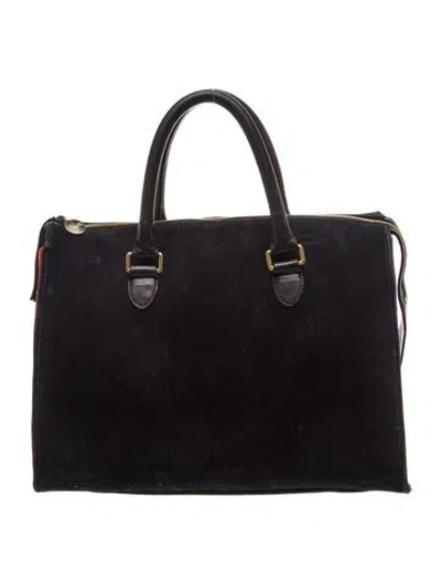 Pre-owned Clare V Suede Top Handle Bag In Blue
