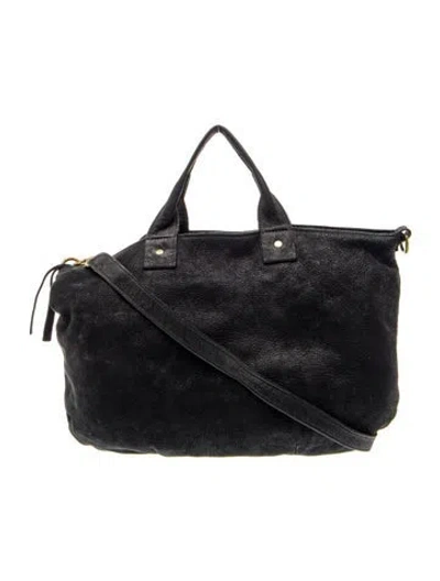 Pre-owned Clare V Suede Top Handle Bag In Blue