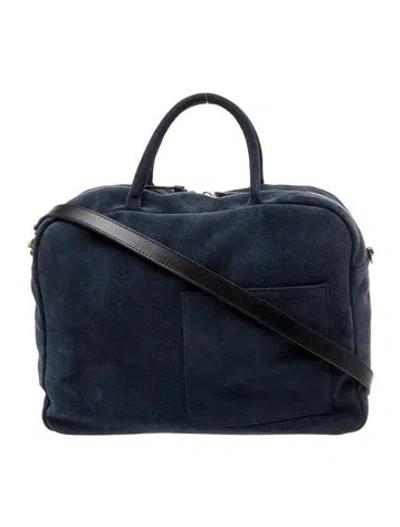 Pre-owned Clare V Suede Top Handle Bag In Blue