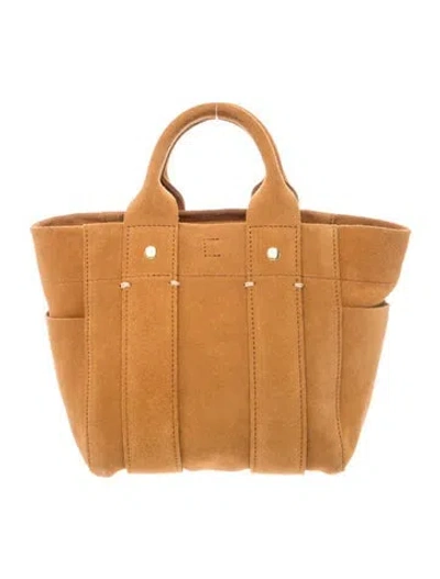 Pre-owned Clare V Suede Top Handle Bag In Brown