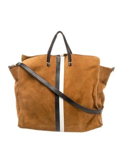 Pre-owned Clare V Suede Top Handle Bag In Neutral