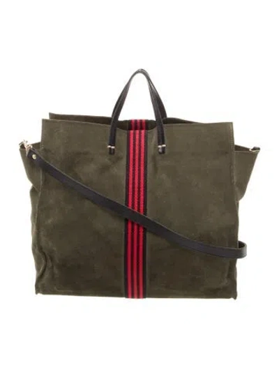 Pre-owned Clare V Suede Tote In Green