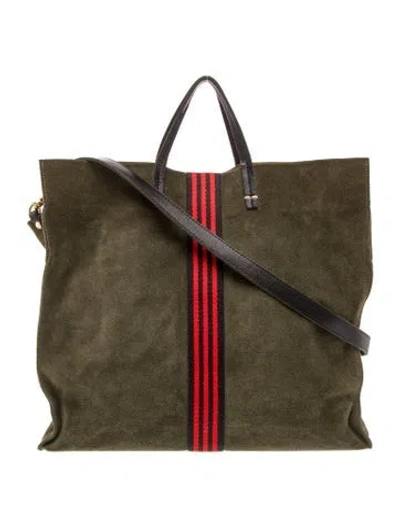 Pre-owned Clare V Suede Tote In Green