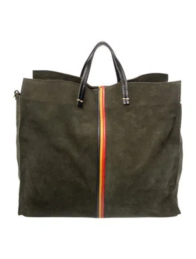 Pre-owned Clare V Suede Tote In Green