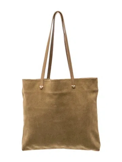 Pre-owned Clare V Suede Tote W/ Tags In Green