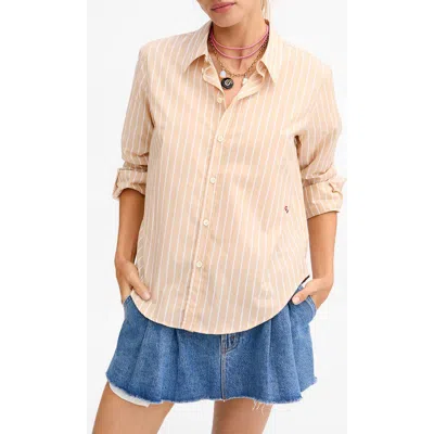 Clare V . Suzette Cotton & Silk Blend Button-up Shirt In Pink