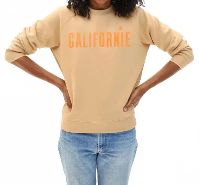 Clare V Sweatshirt Californie In Sand/ Neon Orange In Neutral