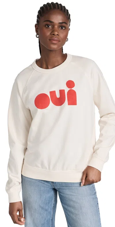 Clare V Sweatshirt Cream W/ Poppy