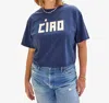 Clare V Tee With Ciao In Navy In Blue