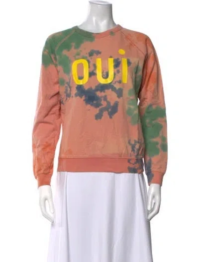 Pre-owned Clare V Tie-dye Print Crew Neck Sweater In Multicolor