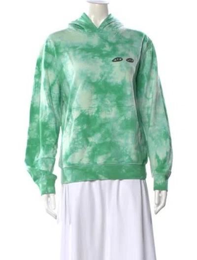 Pre-owned Clare V Tie-dye Print Crew Neck Sweatshirt In Green