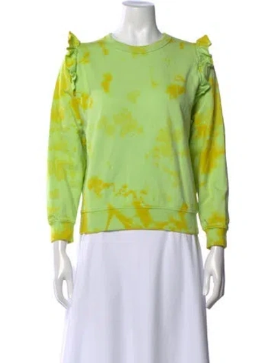 Pre-owned Clare V Tie-dye Print Crew Neck Sweatshirt In Green