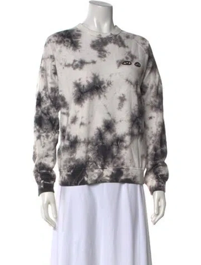 Pre-owned Clare V Tie-dye Print Crew Neck Sweatshirt In Grey