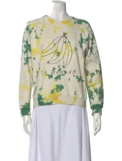 Pre-owned Clare V Tie-dye Print Crew Neck Sweatshirt In Neutral