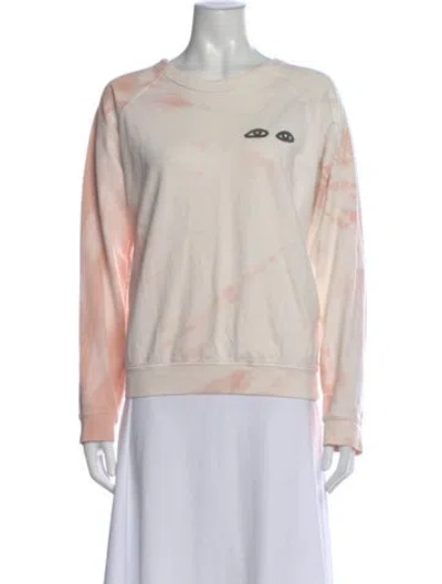 Pre-owned Clare V Tie-dye Print Crew Neck Sweatshirt In Neutral