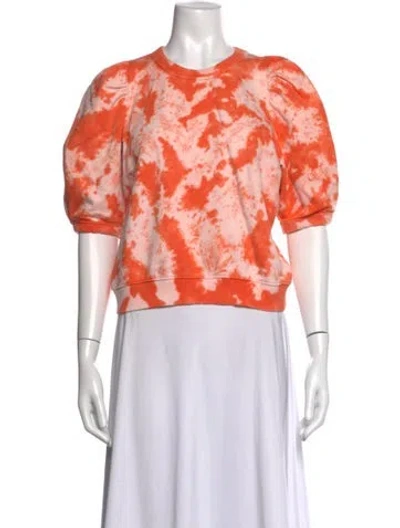 Pre-owned Clare V Tie-dye Print Crew Neck Sweatshirt In Orange