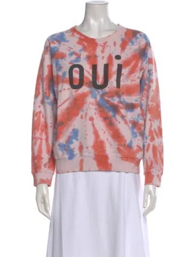 Pre-owned Clare V Tie-dye Print Crew Neck Sweatshirt In Pink
