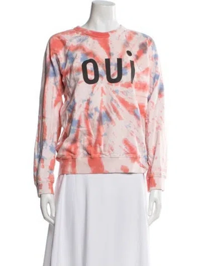 Pre-owned Clare V Tie-dye Print Crew Neck Sweatshirt In Pink
