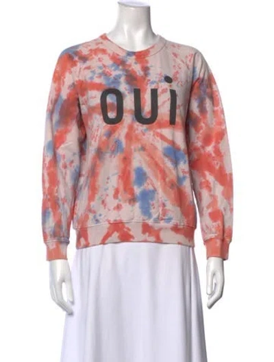 Pre-owned Clare V Tie-dye Print Crew Neck Sweatshirt In Pink