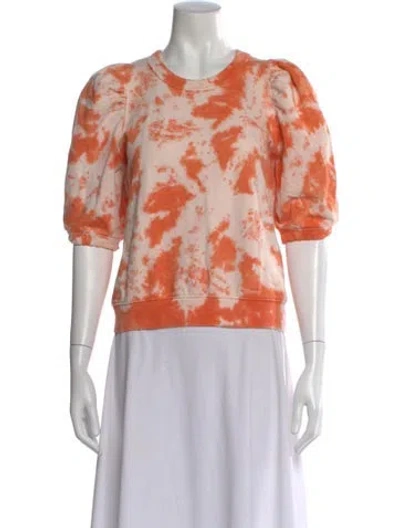 Pre-owned Clare V Tie-dye Print Crew Neck Top In Orange