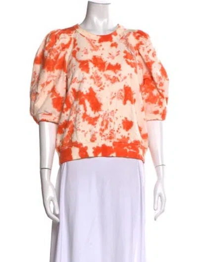 Pre-owned Clare V Tie-dye Print Crew Neck Top In Orange