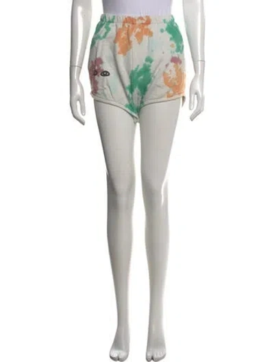 Pre-owned Clare V Tie-dye Print Mini Shorts In Green
