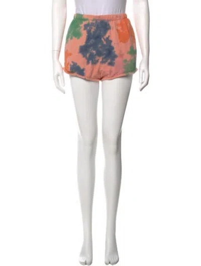 Pre-owned Clare V Tie-dye Print Mini Shorts In Orange