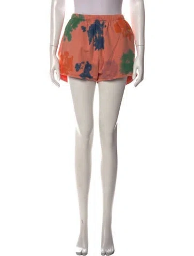 Pre-owned Clare V Tie-dye Print Mini Shorts In White