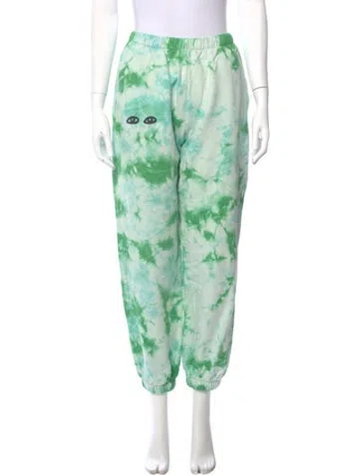 Pre-owned Clare V Tie-dye Print Skinny Leg Pants In Green