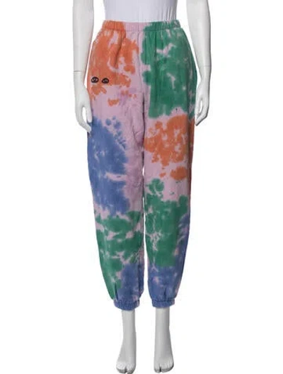 Pre-owned Clare V Tie-dye Print Sweatpants In Purple