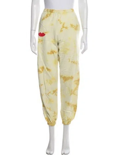 Pre-owned Clare V Tie-dye Print Sweatpants In Yellow