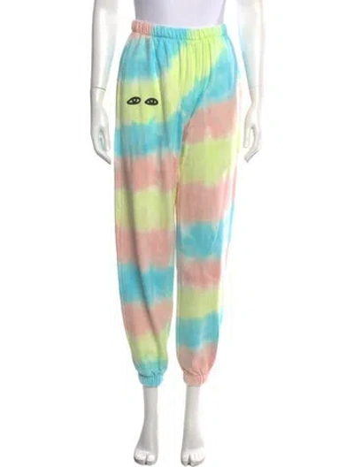 Pre-owned Clare V Tie-dye Print Wide Leg Pants In Pink