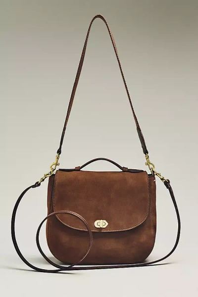 Clare V Top-handle Turnlock Louis Satchel Bag In Brown