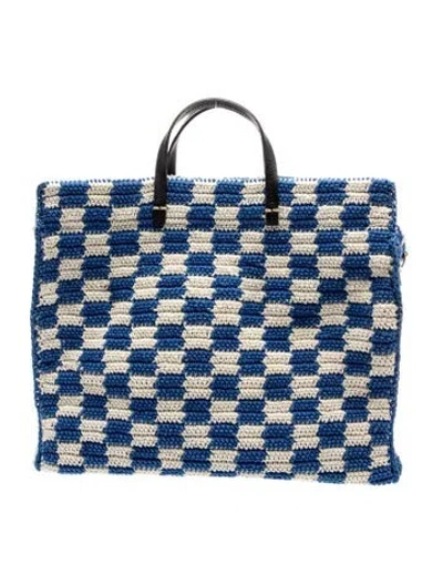 Pre-owned Clare V Tote In Blue/white