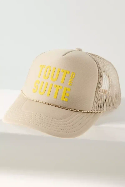 Clare V Tout De Suite Trucker Hat In Beige
