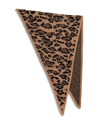Clare V Triangle Leopard Print Scarf In Brown