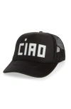 Clare V . Trucker Hat In Black W/cream Block Ciao