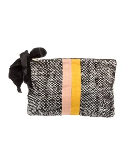 Pre-owned Clare V Tweed Belt Bag In Black