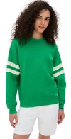 Clare V Varsity Sweatshirt Green In Green