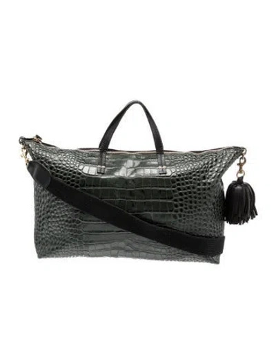 Pre-owned Clare V Vegan Leather Weekender Bag In Grey